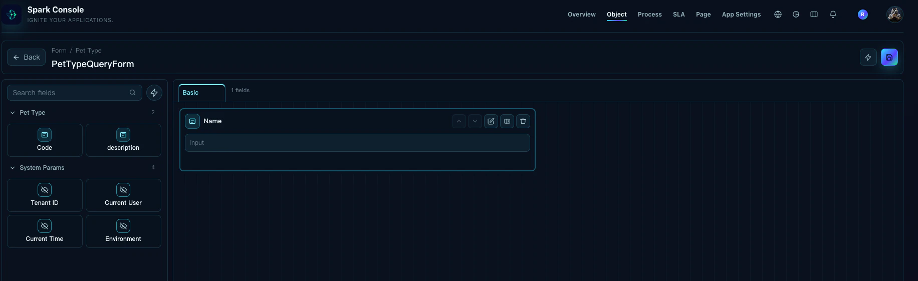 QUERY Data Form configuration